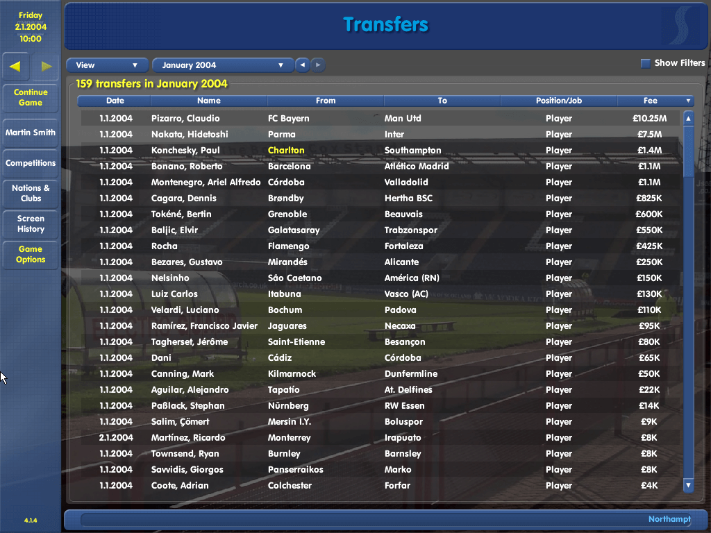 championship manager 03 04 training schedules
